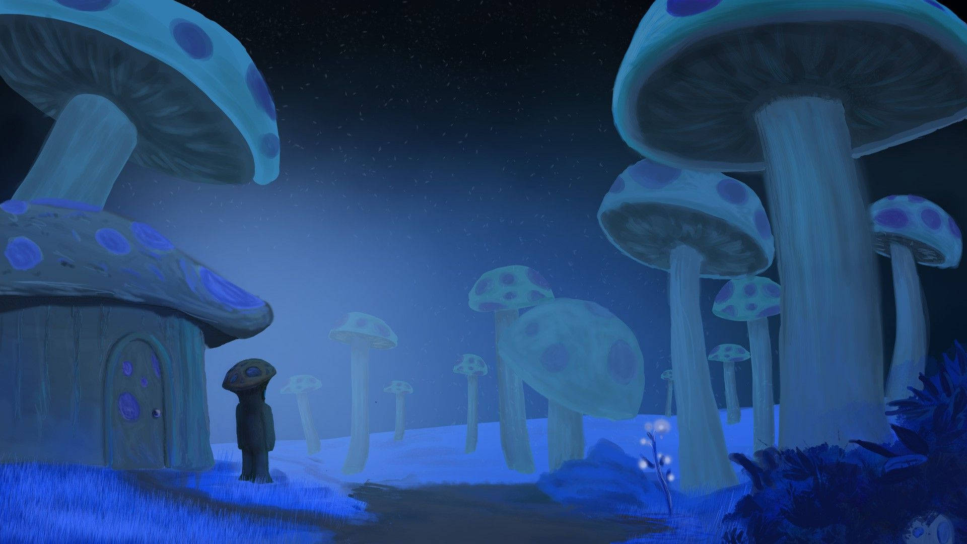 Discover the wondrous Glowing Mushroom Biome while exploring Terraria Wallpaper