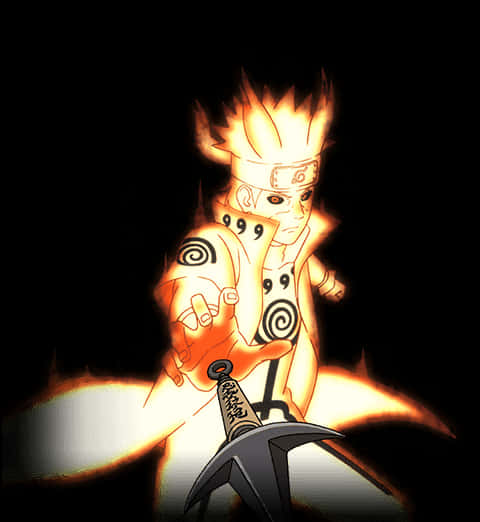 Glowing Naruto Uzumaki Anime Art PNG