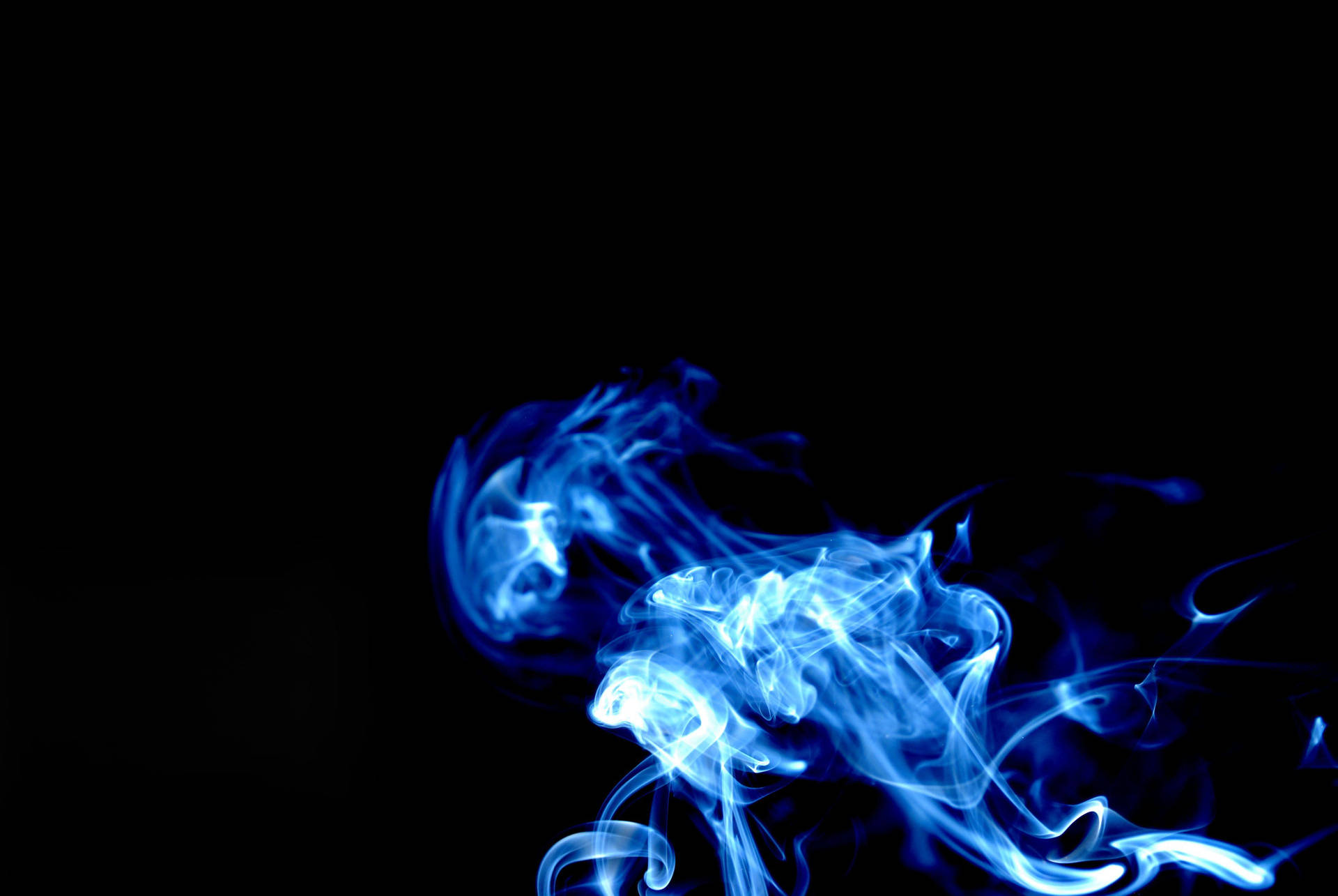 Glowing Neon Blue Smoke Wallpaper