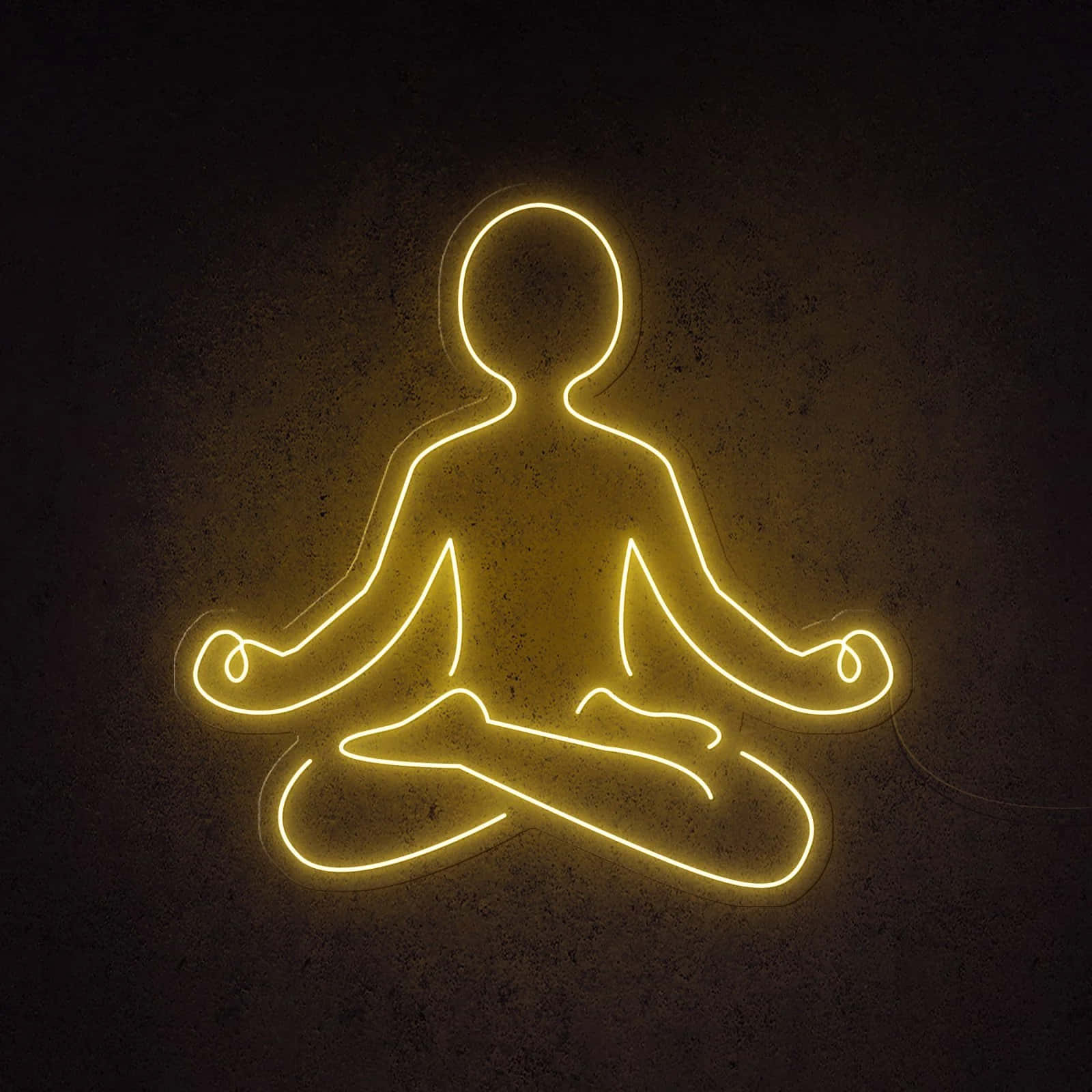 Glowing Neon Buddha Meditation Wallpaper