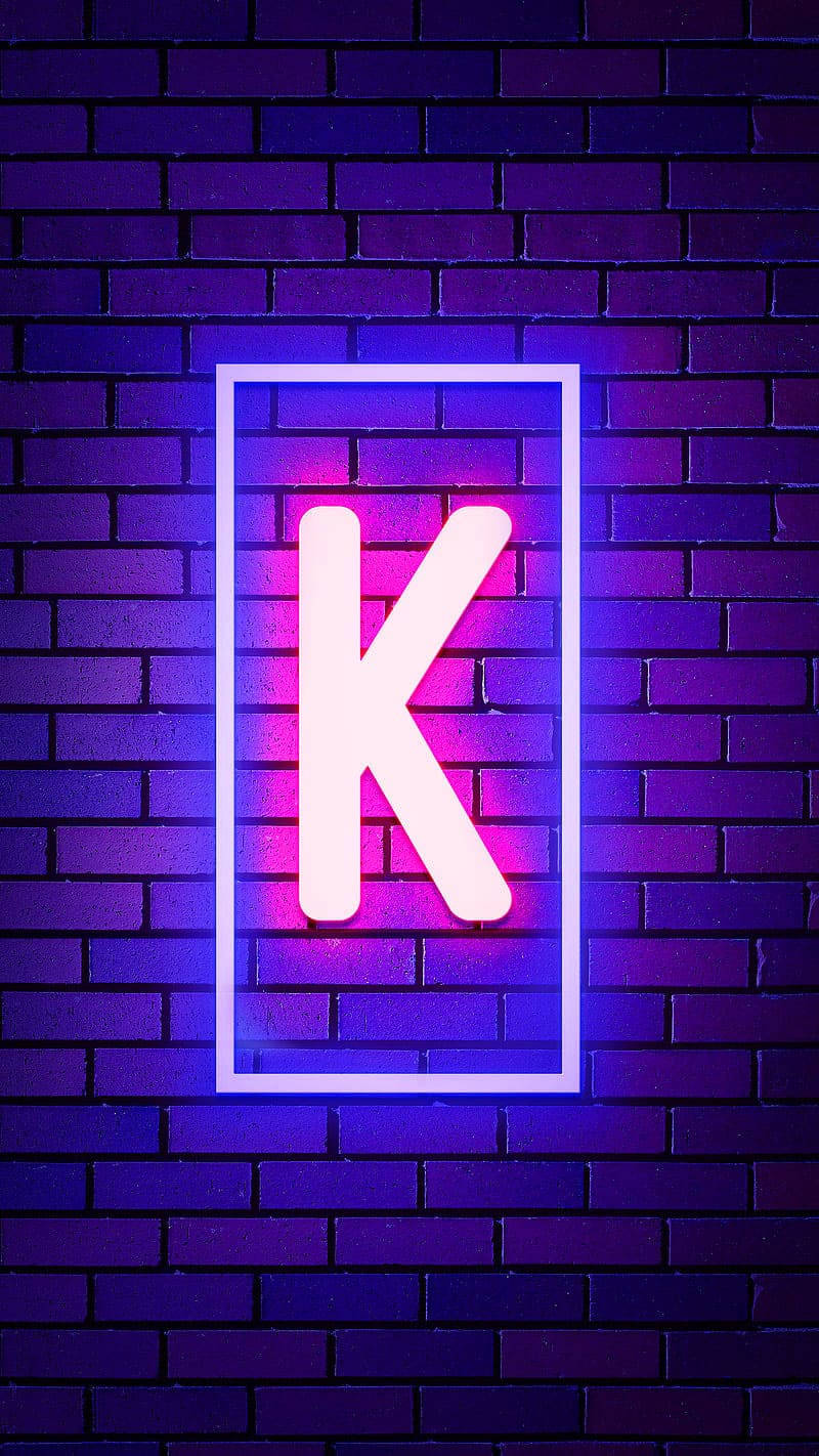 Glowing Neon Letter K Name Wallpaper