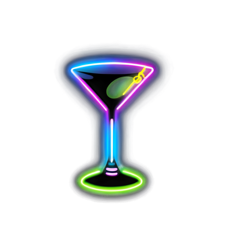 Download Glowing Neon Martini Sign Png Mss | Wallpapers.com