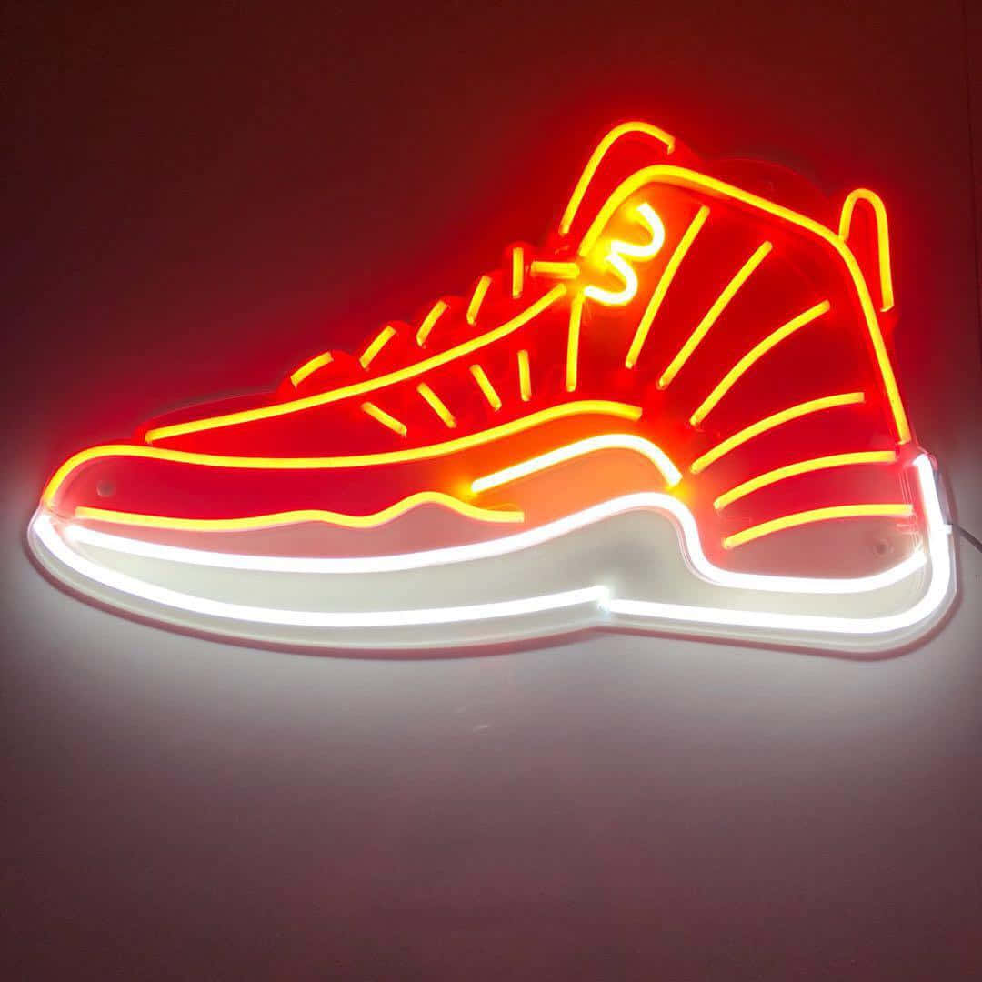 Glowing Neon Shoes Lighting-up The Night. Wallpaper