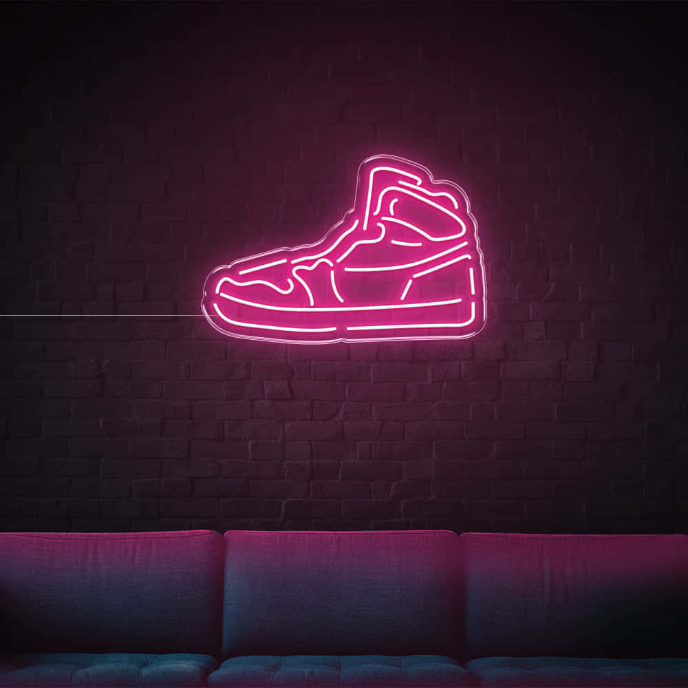 Glowing Neon Sneakers Imparting Style Wallpaper