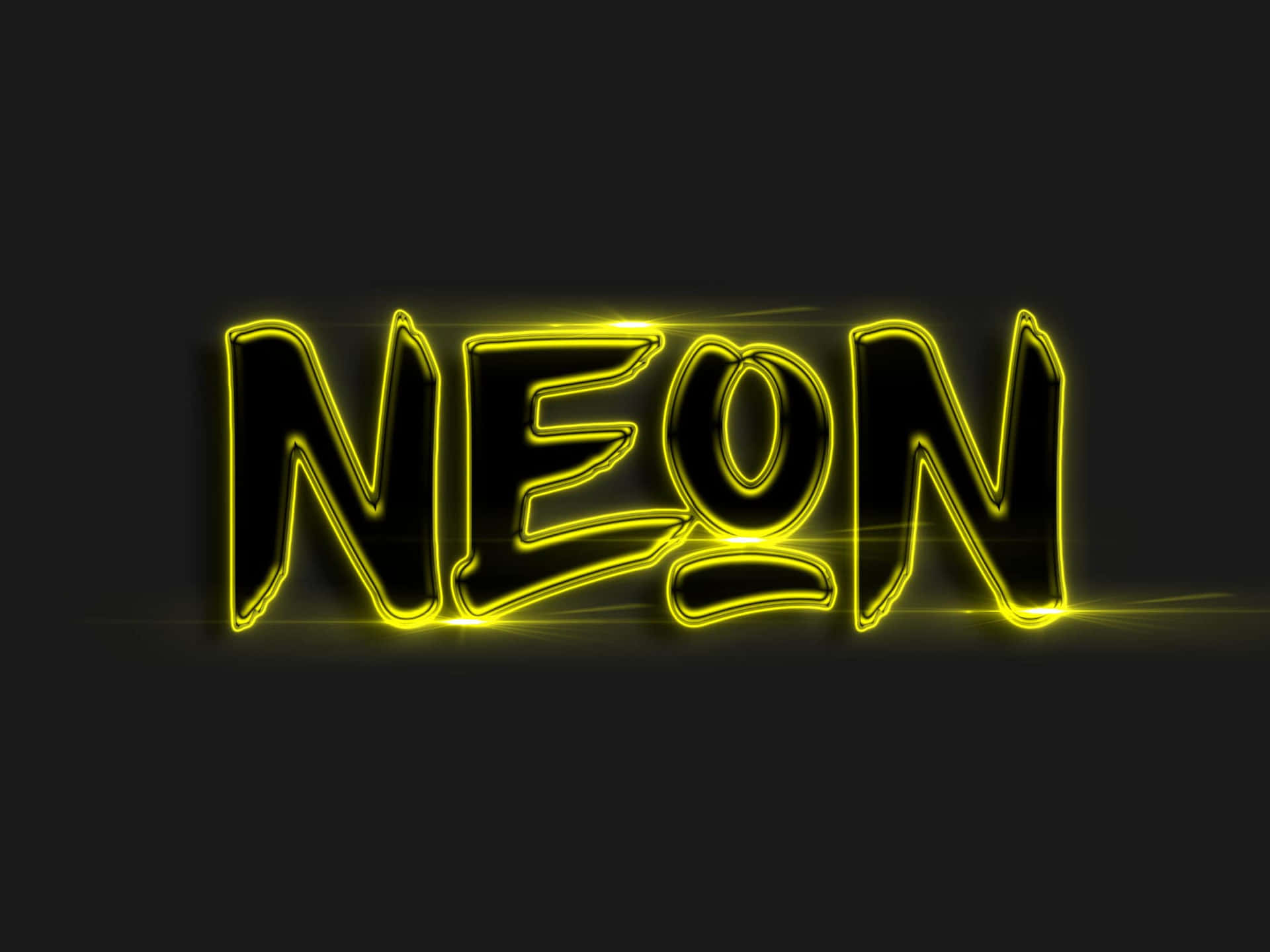 Glowing Neon Text Design Wallpaper