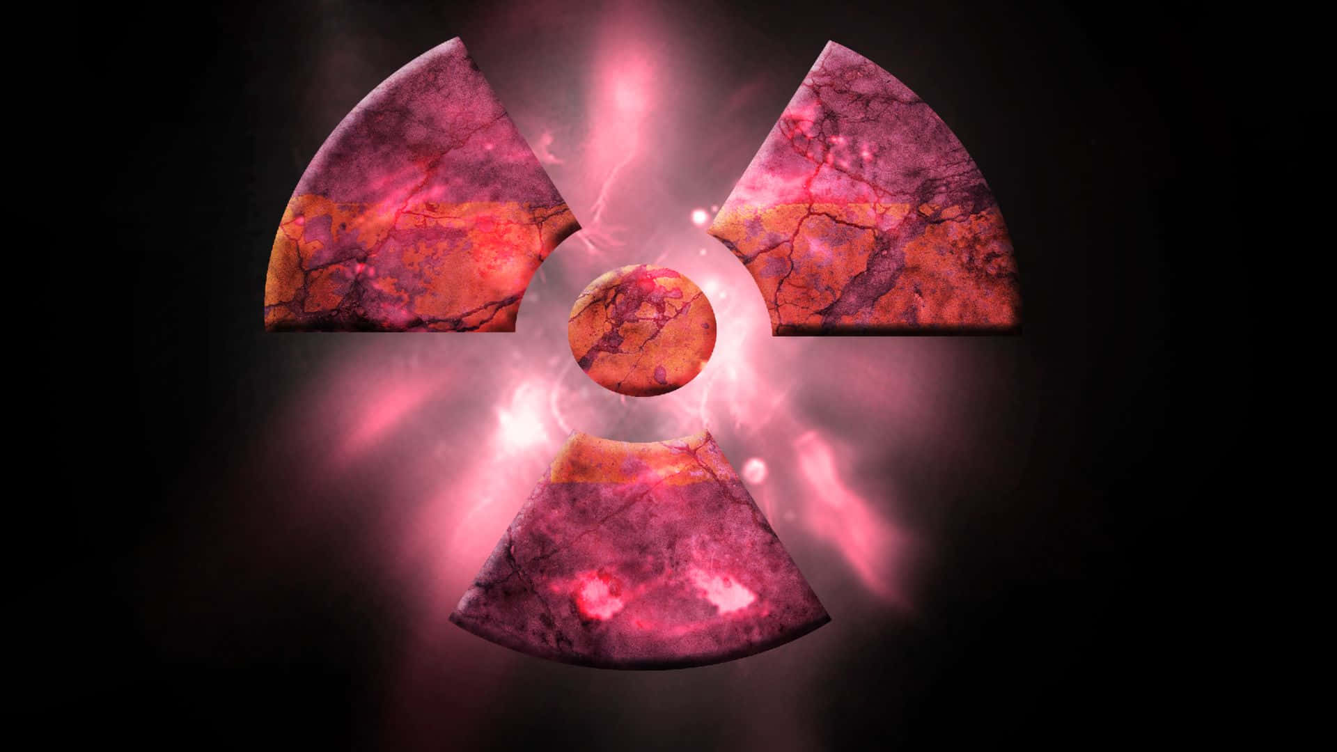 Glowing Nuclear Symbol Artwork Wallpaper