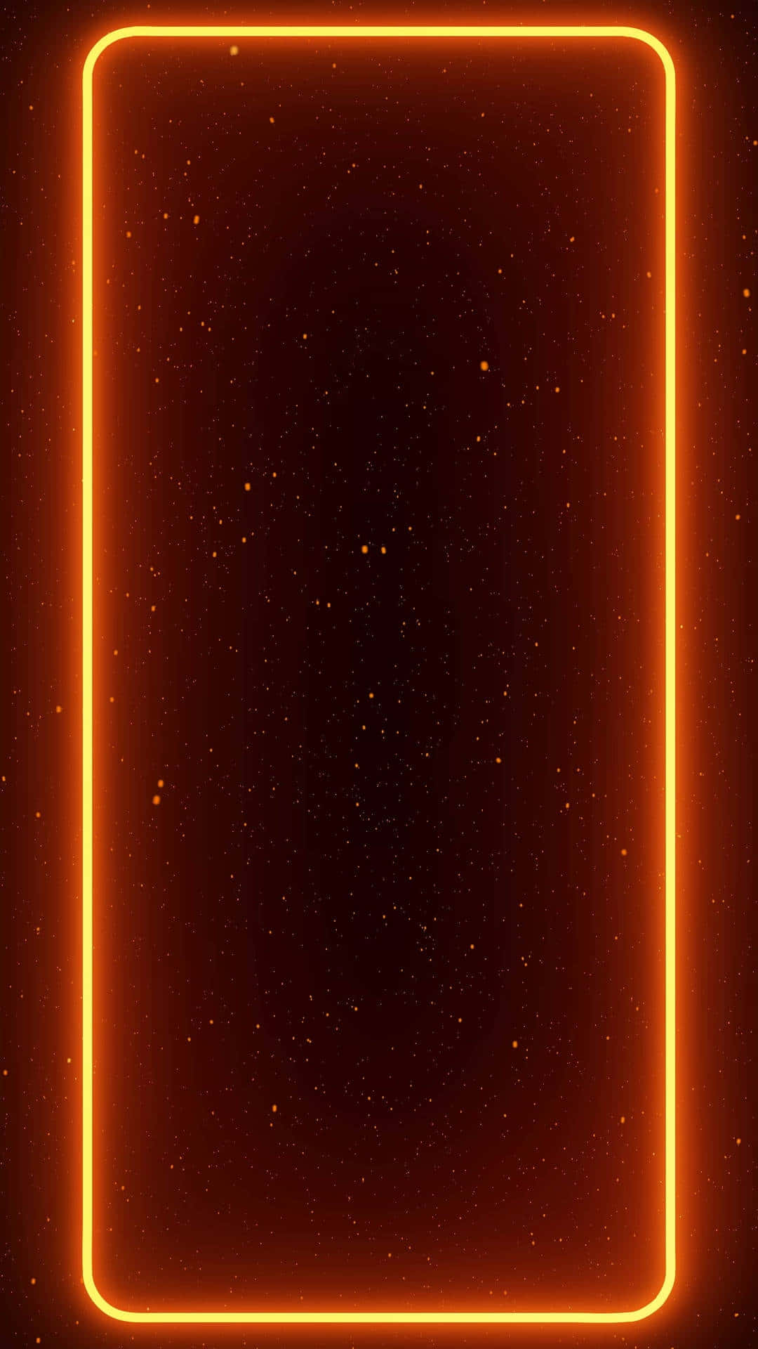Glowing Orange Neon Frame Wallpaper