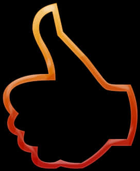 Glowing Orange Thumbs Up Symbol PNG
