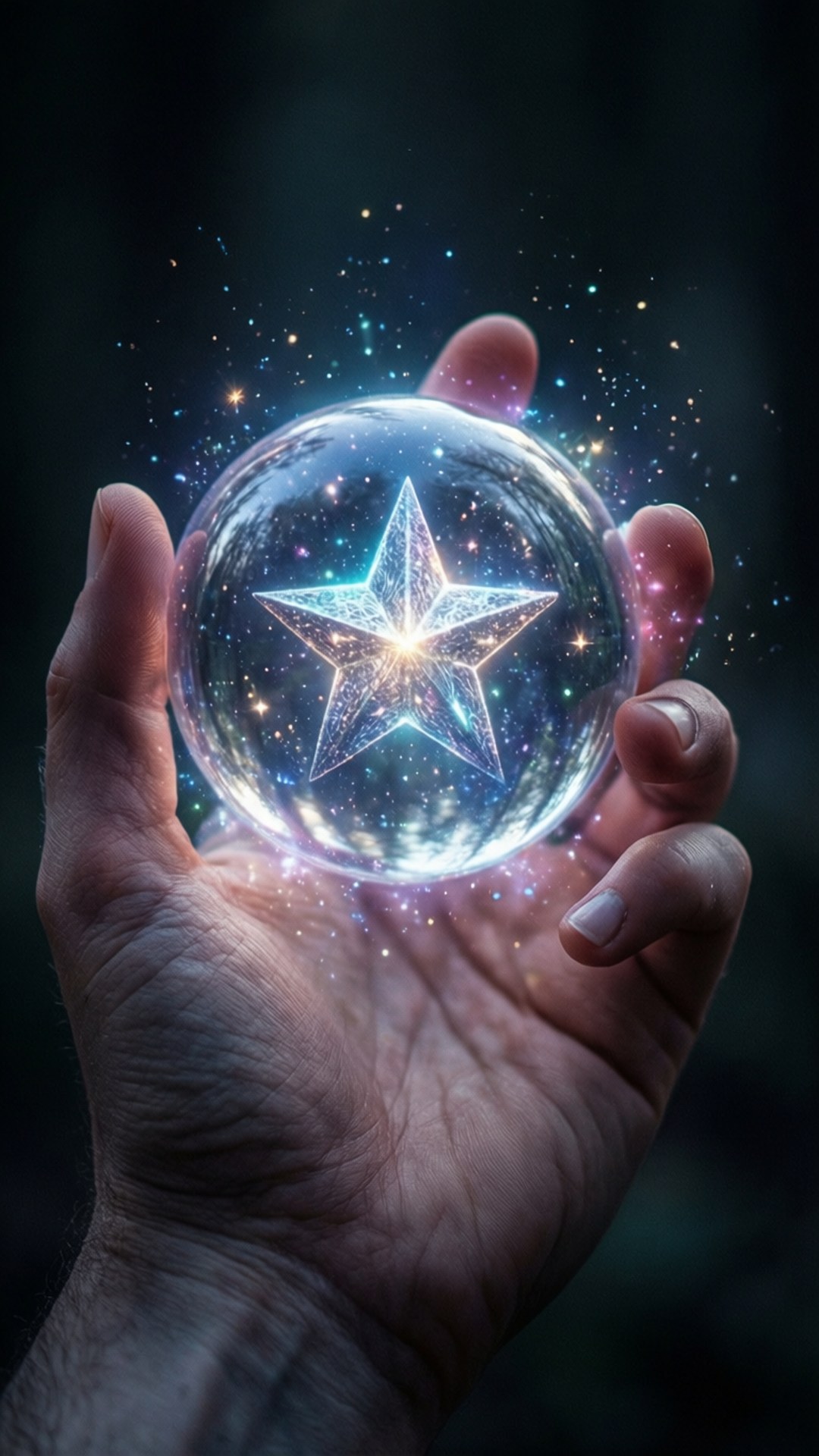 Mano con sfera luminosa Sfondi