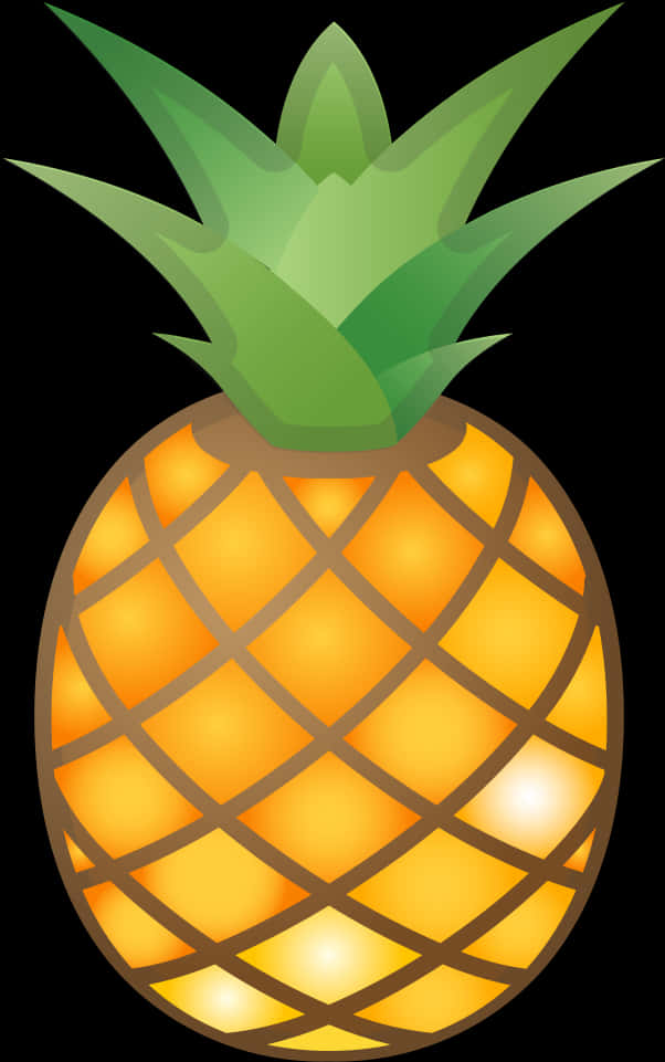 Glowing Pineapple Graphic PNG