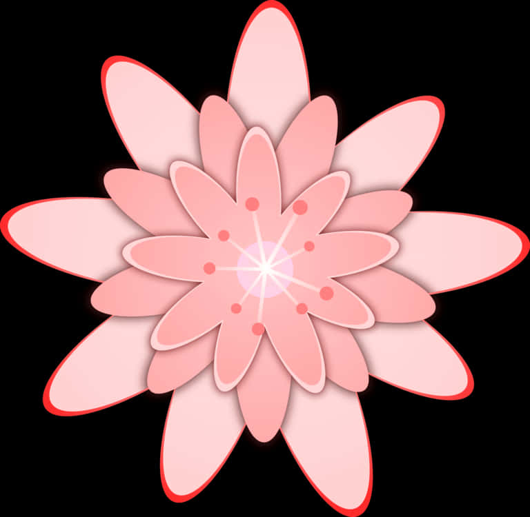 Glowing Pink Flower Graphic PNG