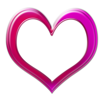 Glowing Pink Heart Outline PNG