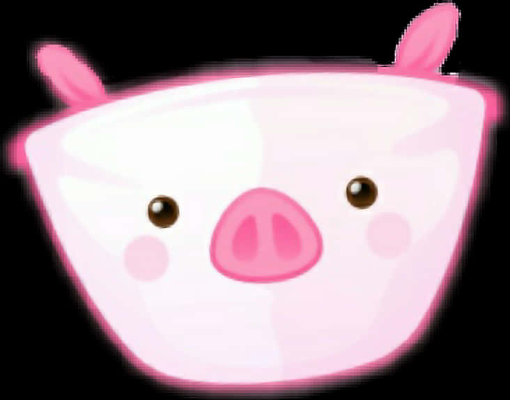 Glowing Pink Pig Face PNG