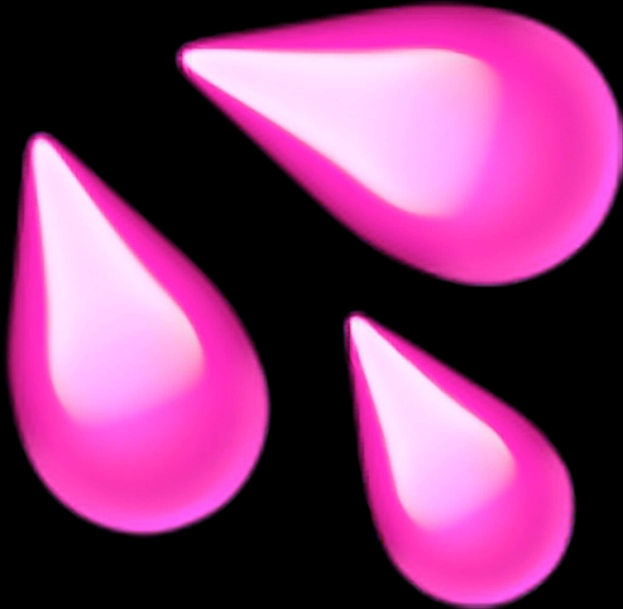 Glowing Pink Water Drops PNG
