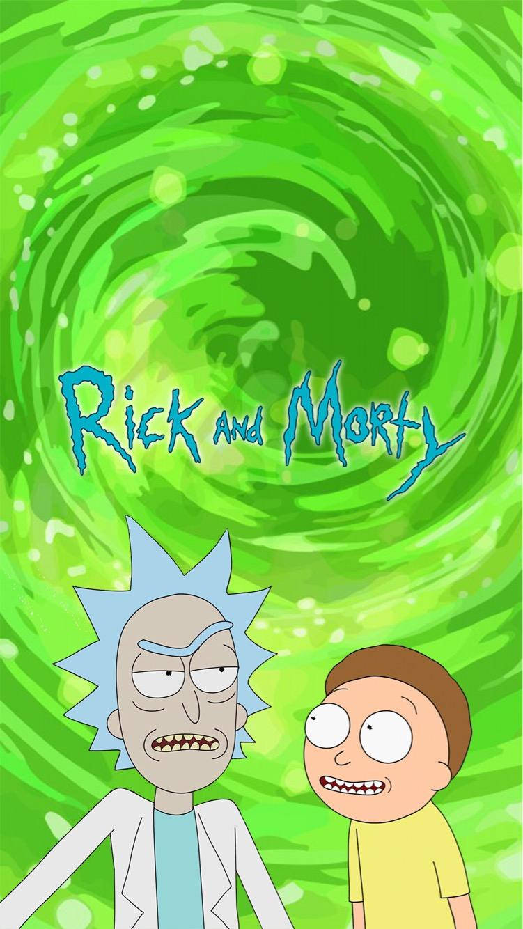 Glowing Portal Rick And Morty Iphone Wallpaper
