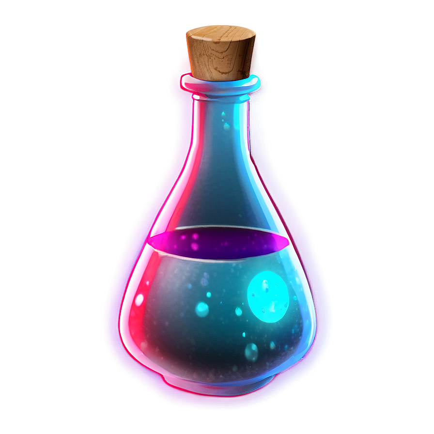 Glowing Potion Bottle Png 06132024 PNG