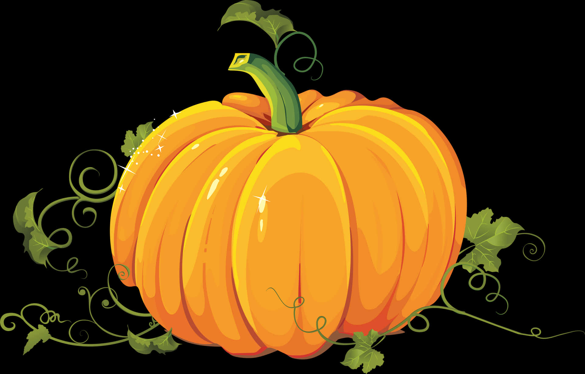 Glowing Pumpkin Illustration PNG