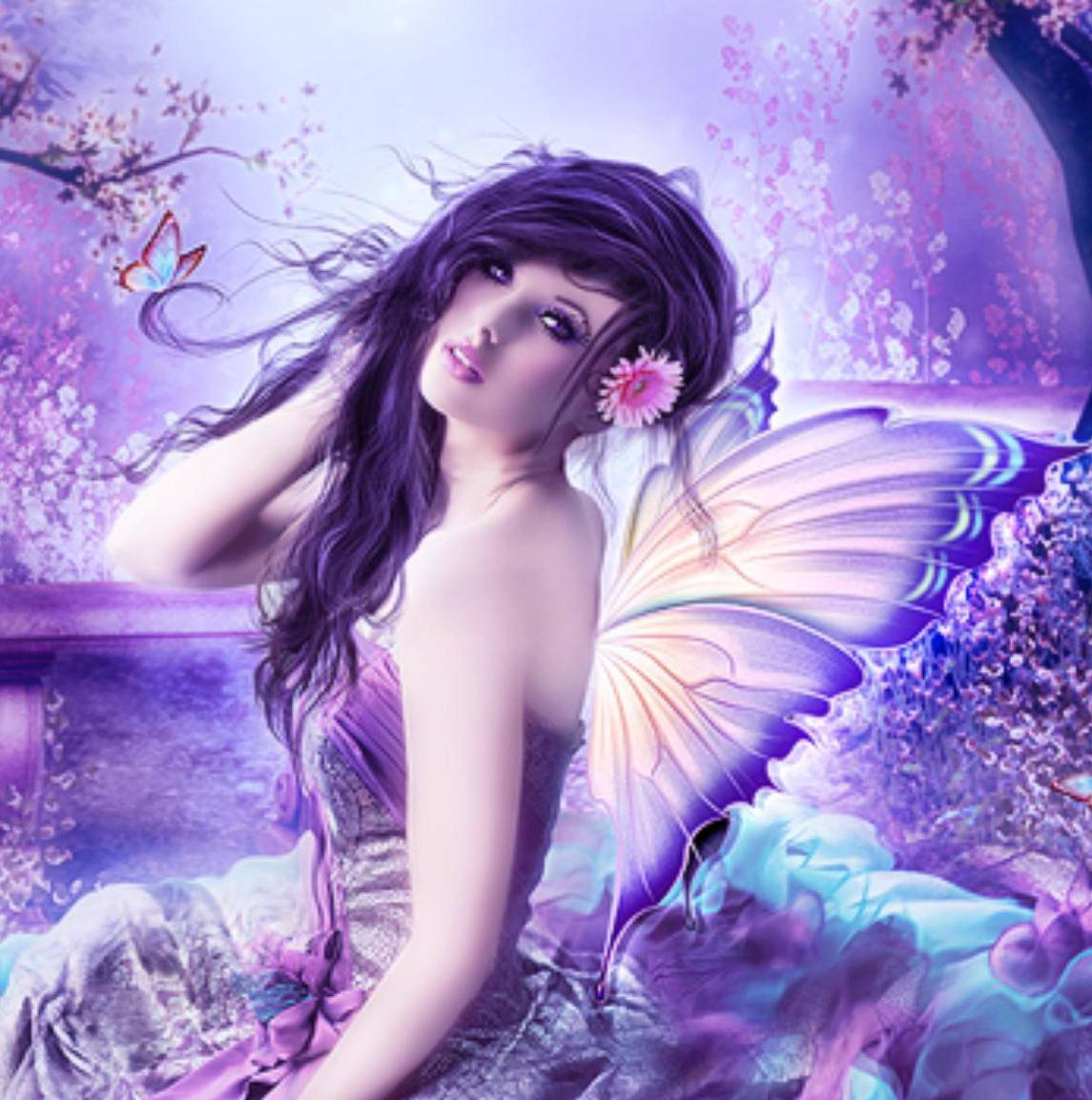 Glowing Purple Fairy Wallpaper
