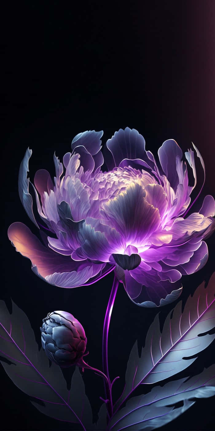 Glowing Purple Flower Artwork Wallpaper
