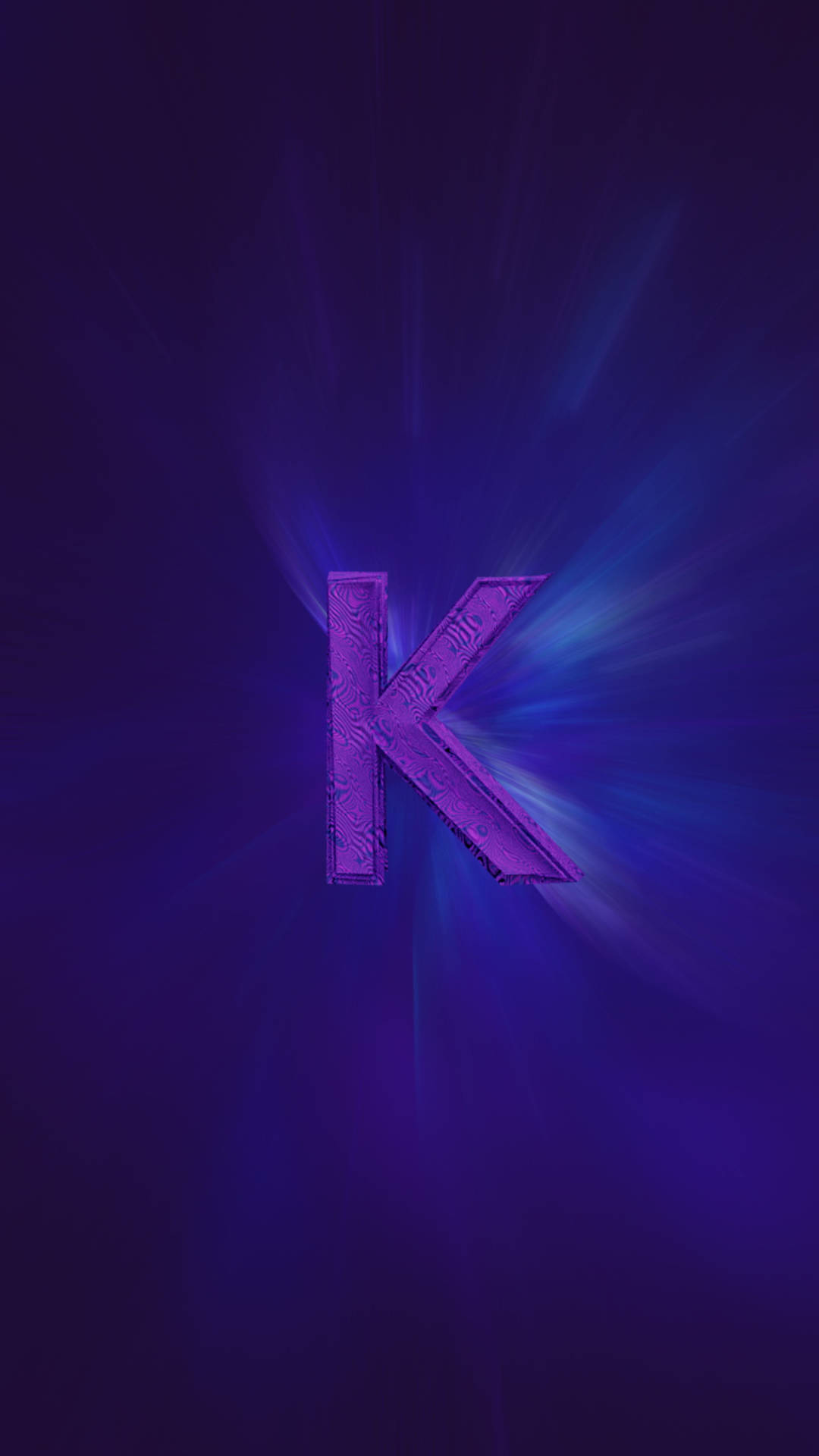 Glowing Purple K Alphabet