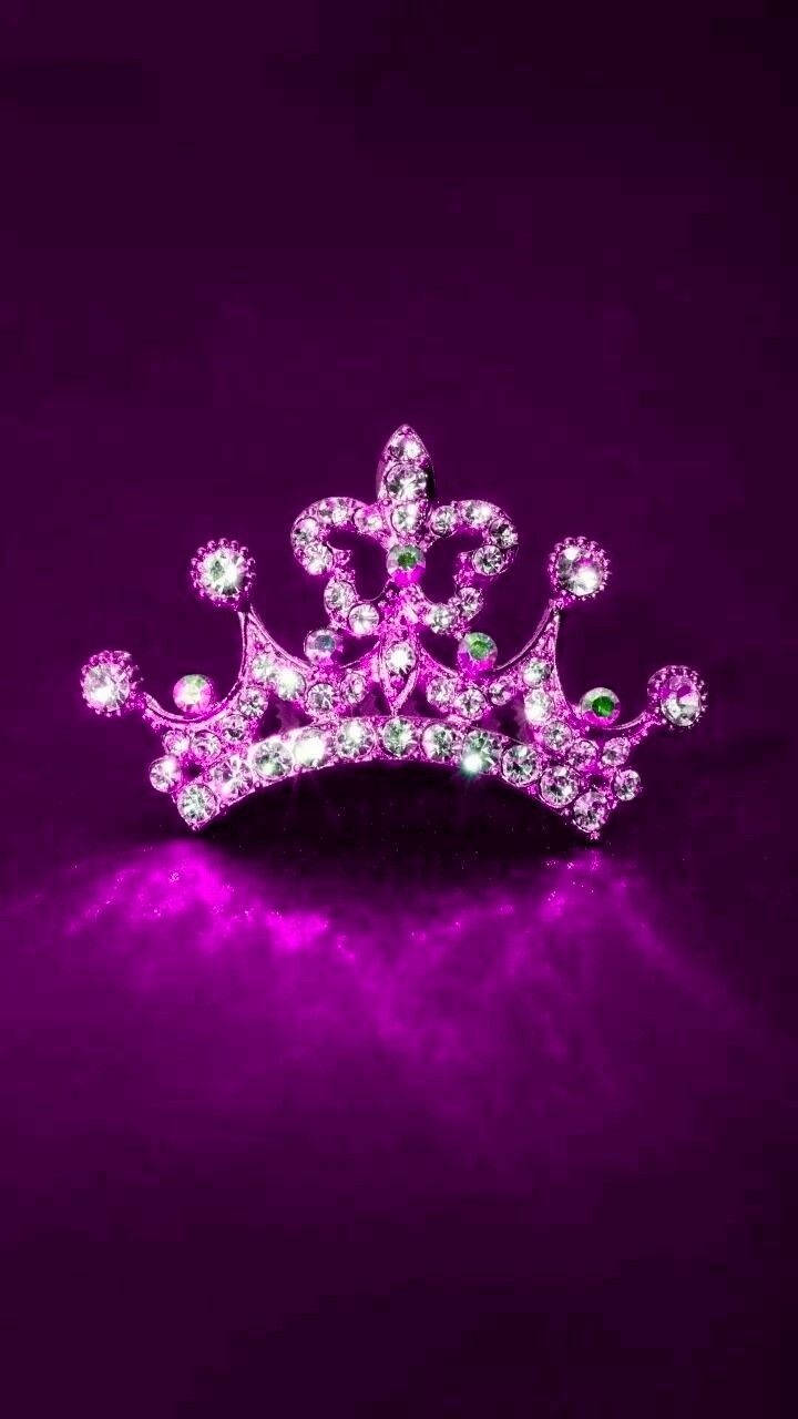 Glowing Purple King And Queen Crown Wallpaper
