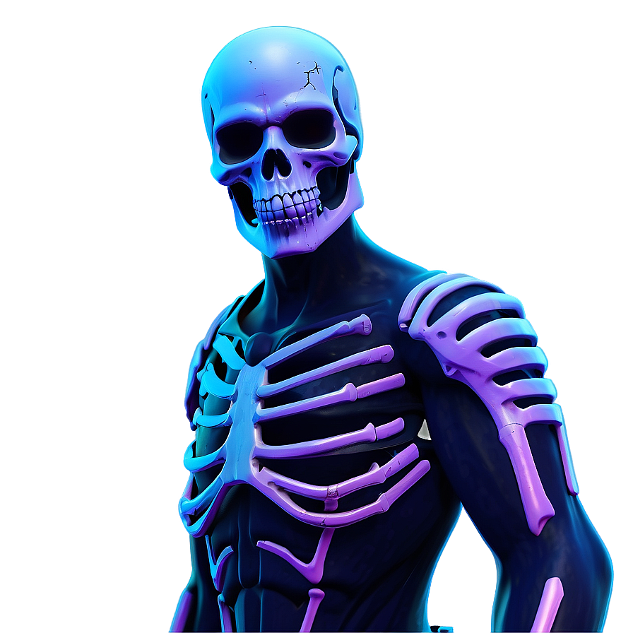 Glowing Purple Skull Trooper Graphic Png Syi18 PNG