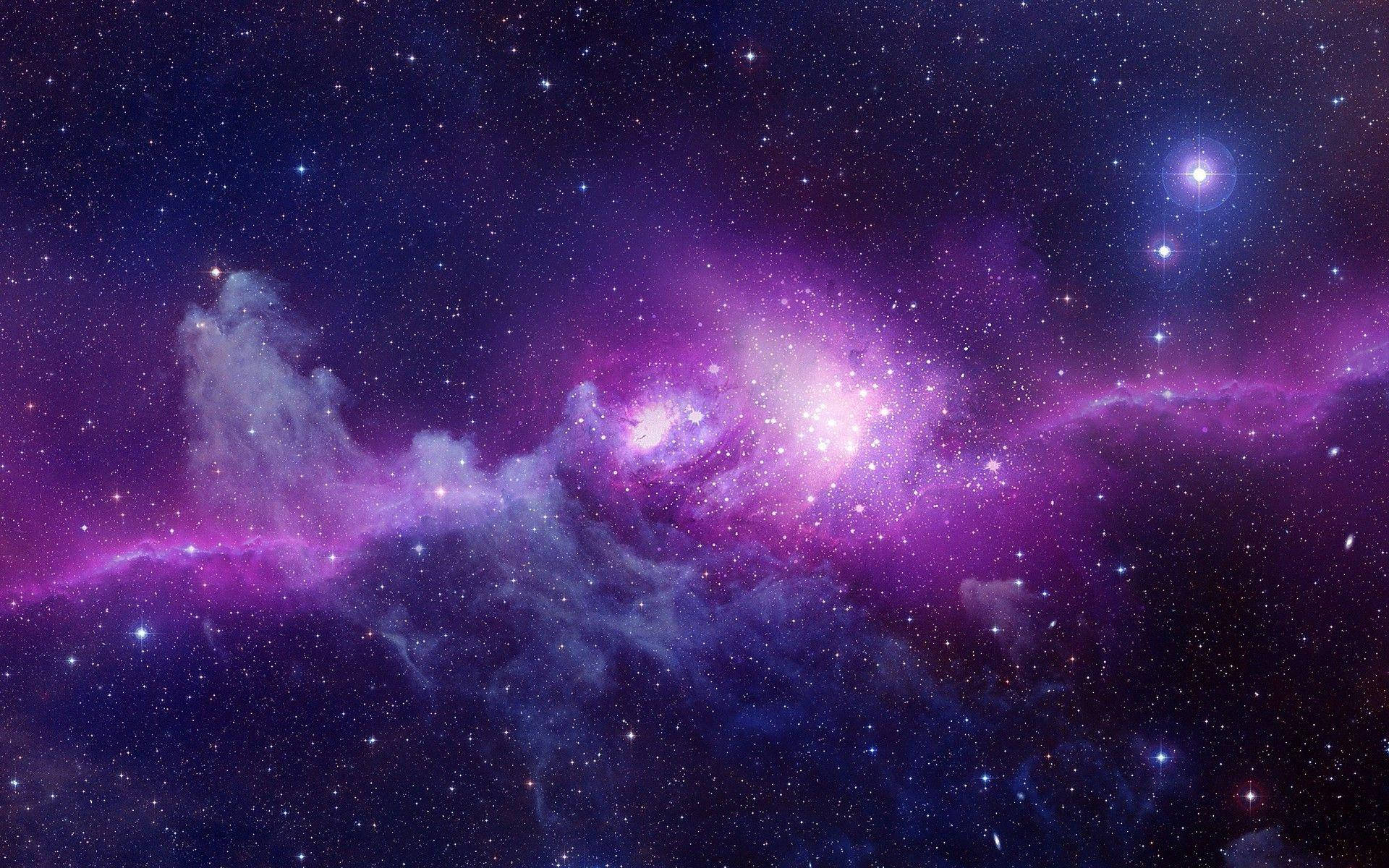Glowing Purple Space Universal Desktop Wallpaper