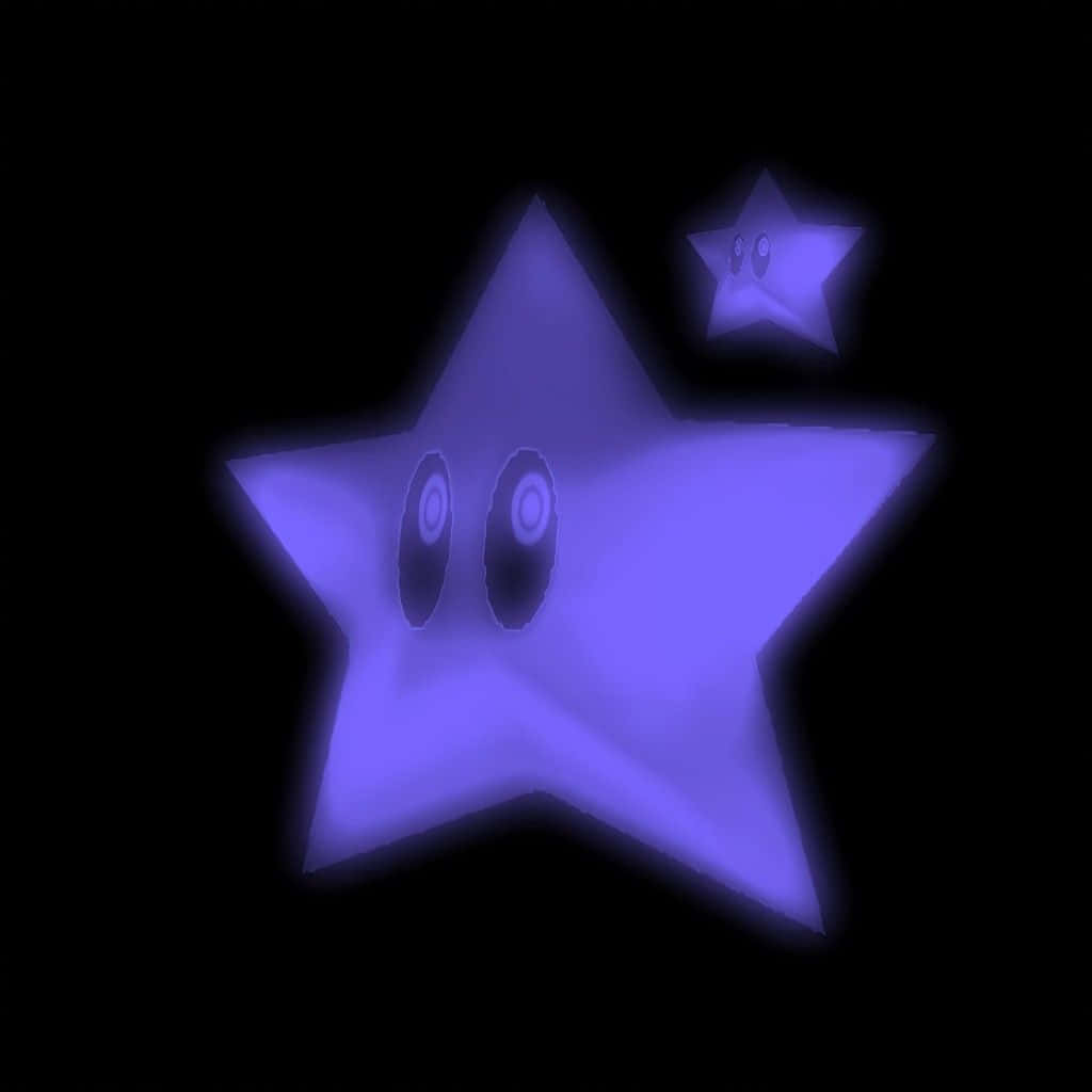 Glowing_ Purple_ Stars_ Cartoon Wallpaper