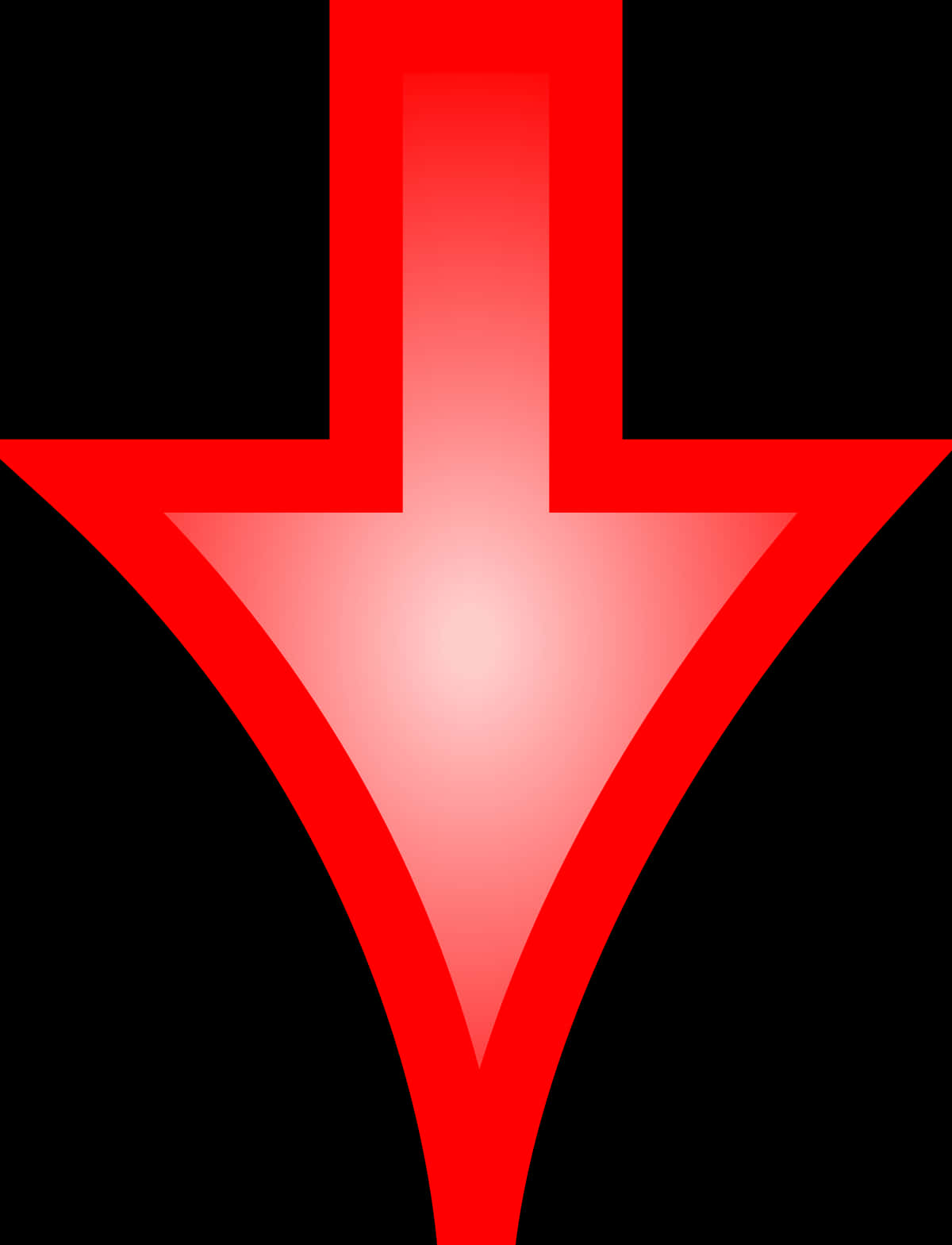 Glowing Red Arrow Graphic PNG