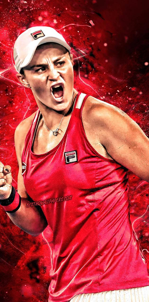 Glowing Red Ashleigh Barty Wallpaper