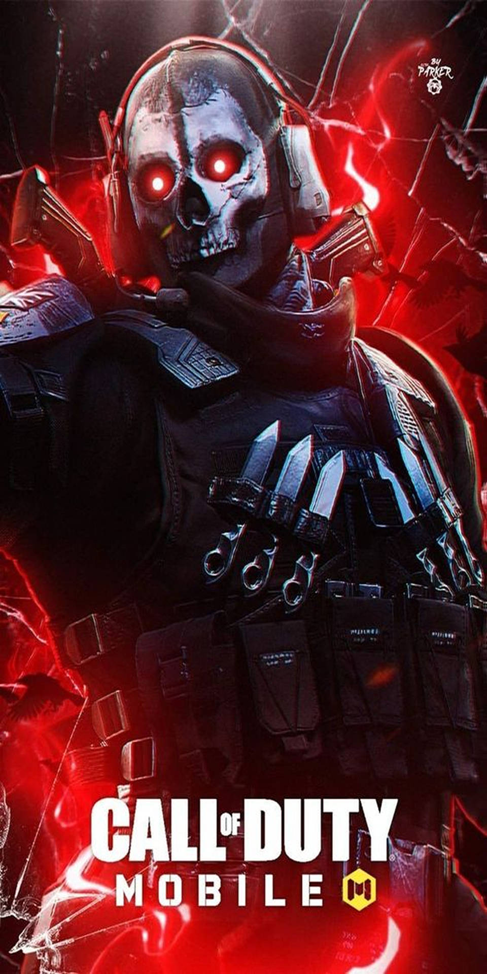 Glowing Red Call Of Duty Phone Wallpaper