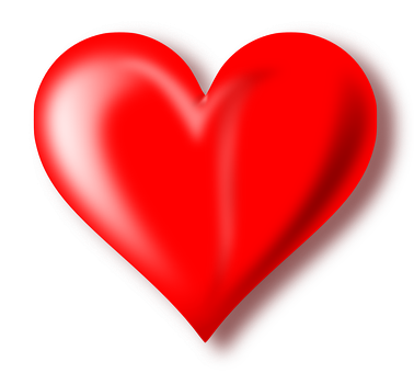 Glowing Red Heart Black Background PNG