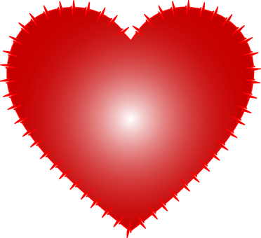 Glowing Red Heart Black Background PNG