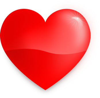 Glowing Red Heart Black Background PNG