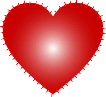 Glowing Red Heart Graphic PNG