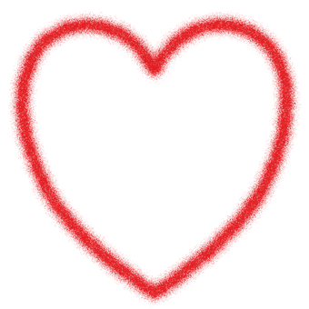 Glowing Red Heart Outline PNG