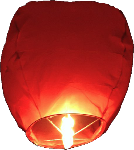 Glowing Red Sky Lantern PNG