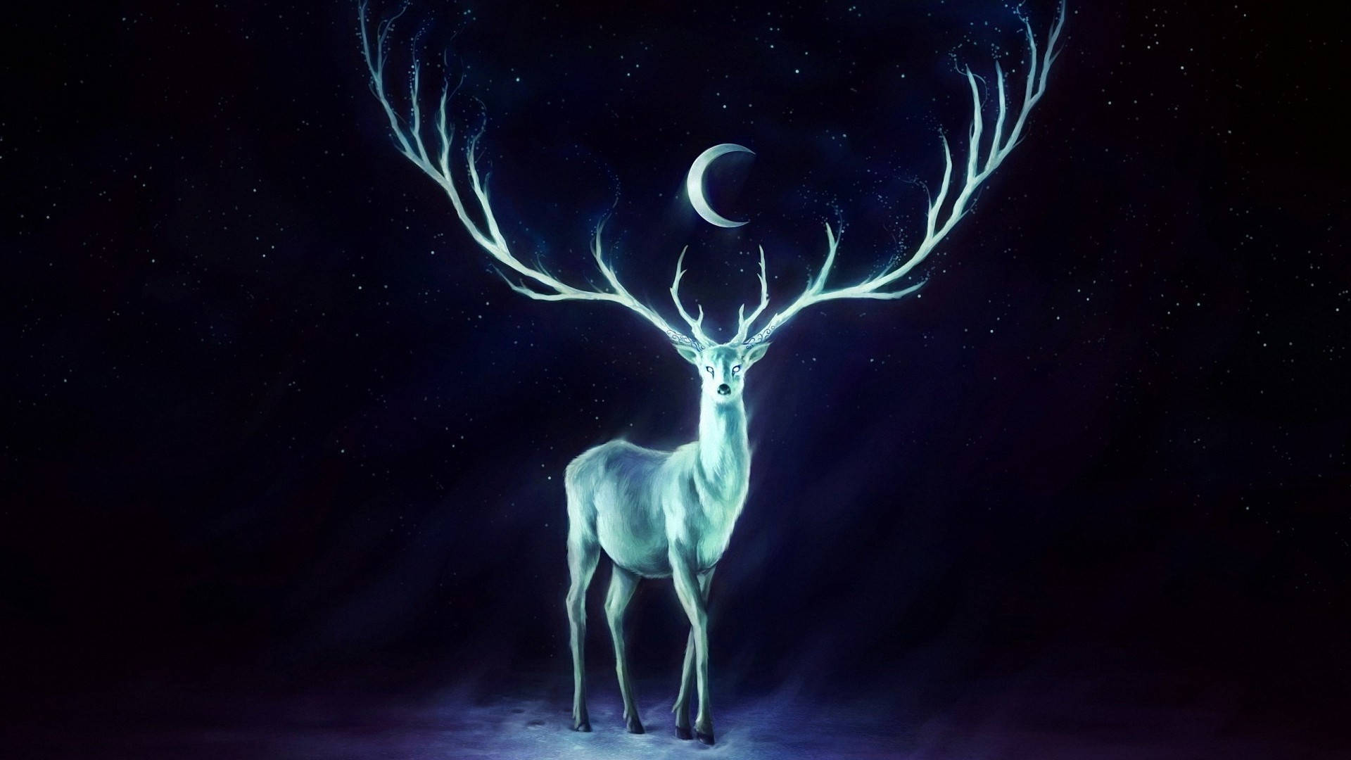 Glowing Reindeer Art Wallpaper