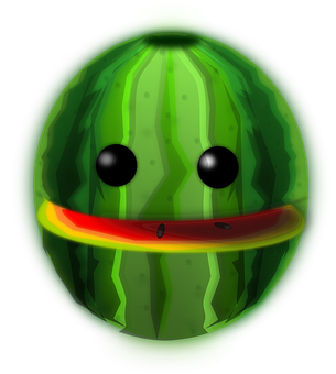 Glowing Smiling Watermelon PNG
