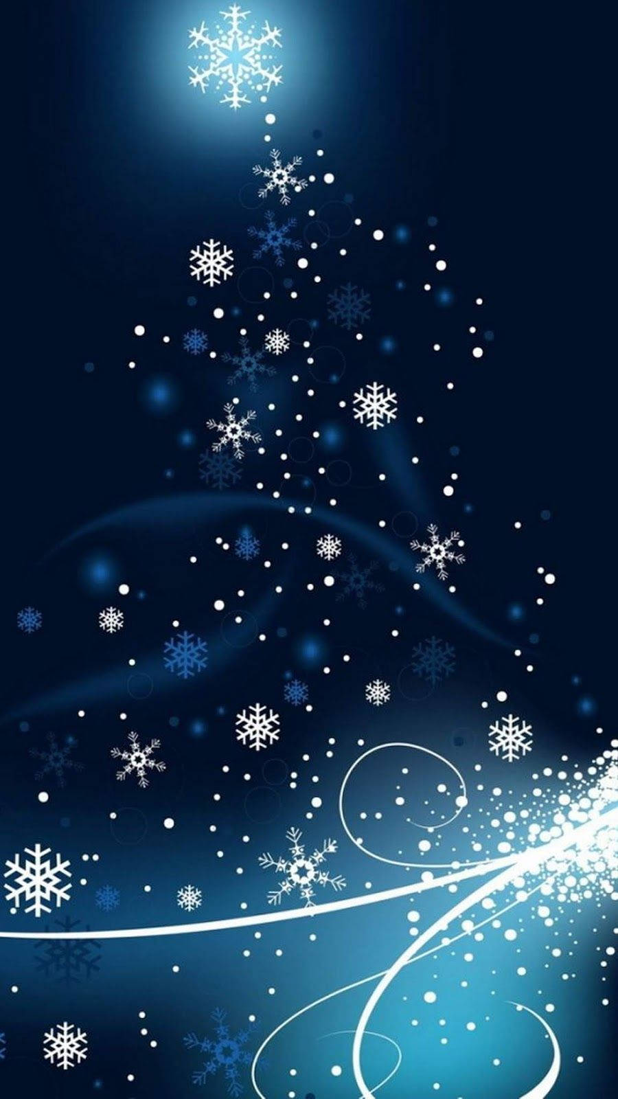 Glowing Snowflakes Christmas IPhone Wallpaper