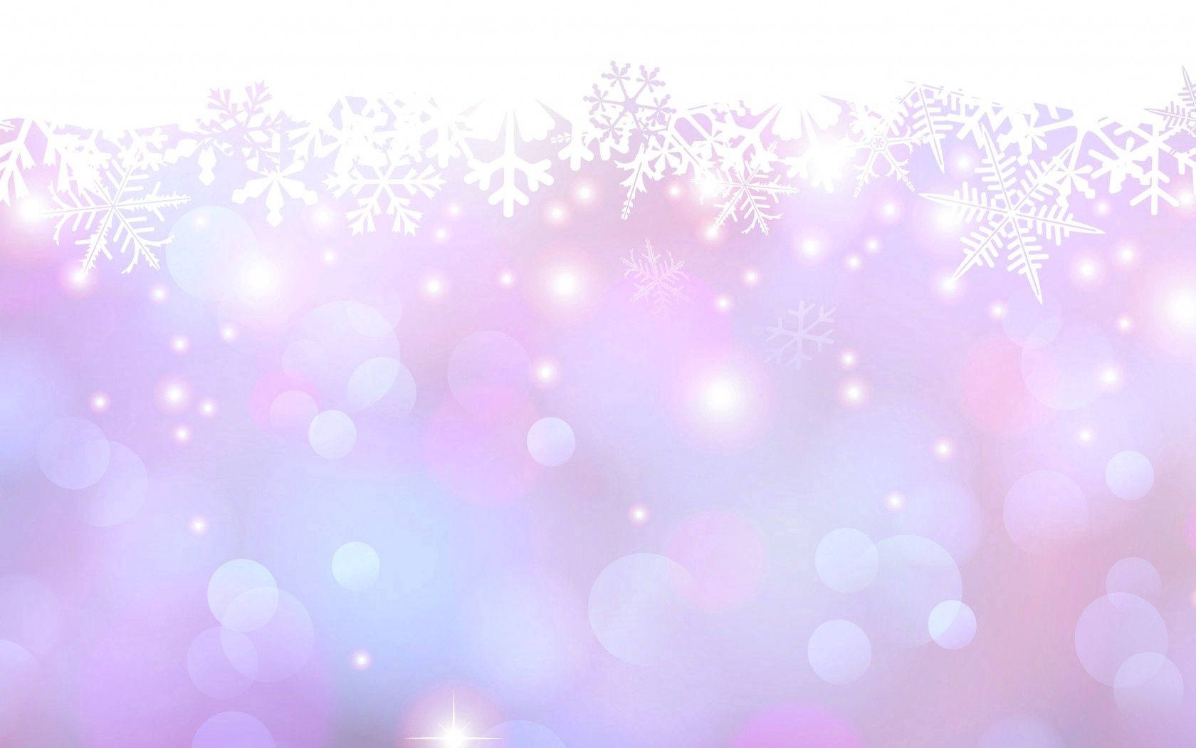 Glowing Snowflakes In Pink Background