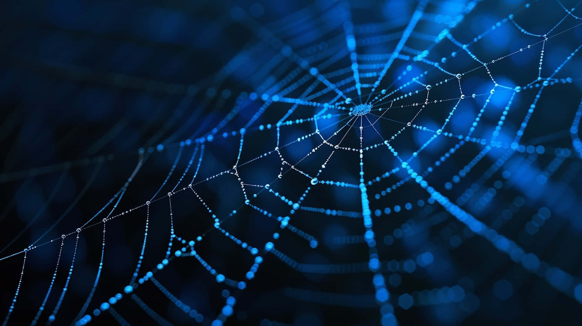 Glowing Spider Web Network Wallpaper