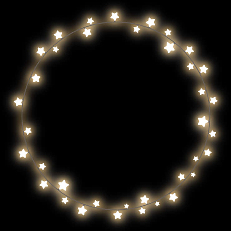 Glowing Star Circle Frame PNG