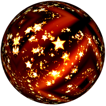 Glowing Star Pattern Ball PNG