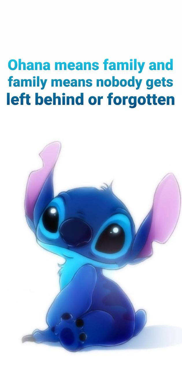 Download Glowing Stitch Ohana Quote Wallpaper 