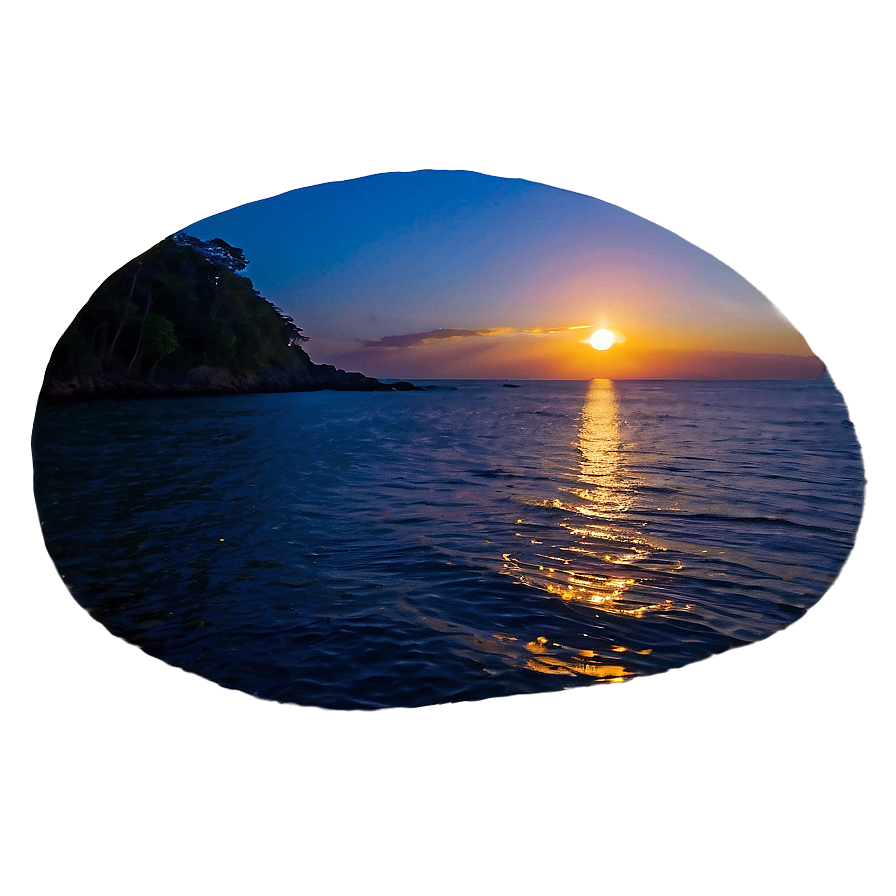 Glowing Sunset Over Sea Png Wuw57 PNG