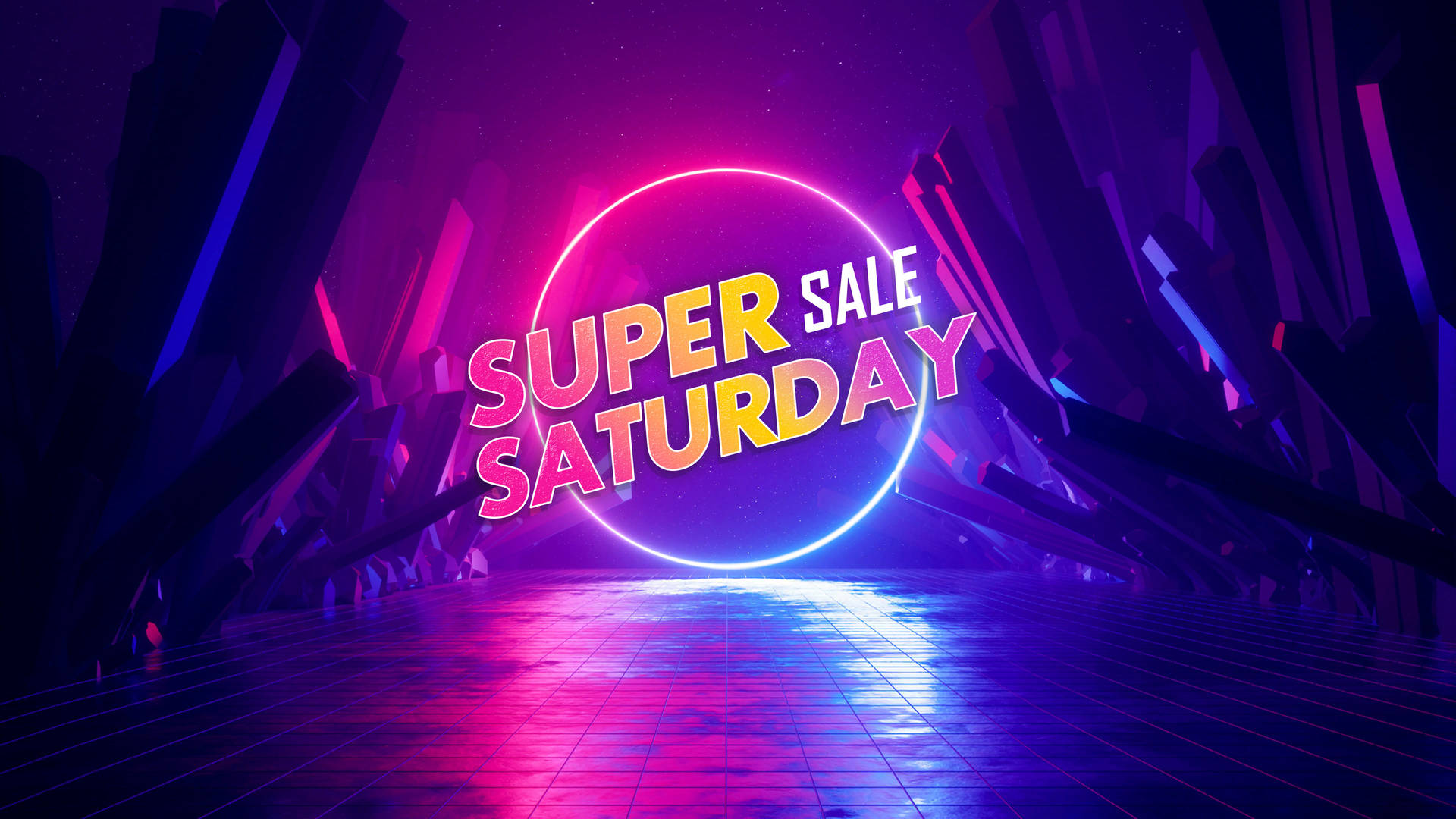 Glowing Super Saturday Sale Wallpaper