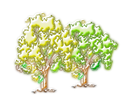 Glowing Trees Artwork PNG