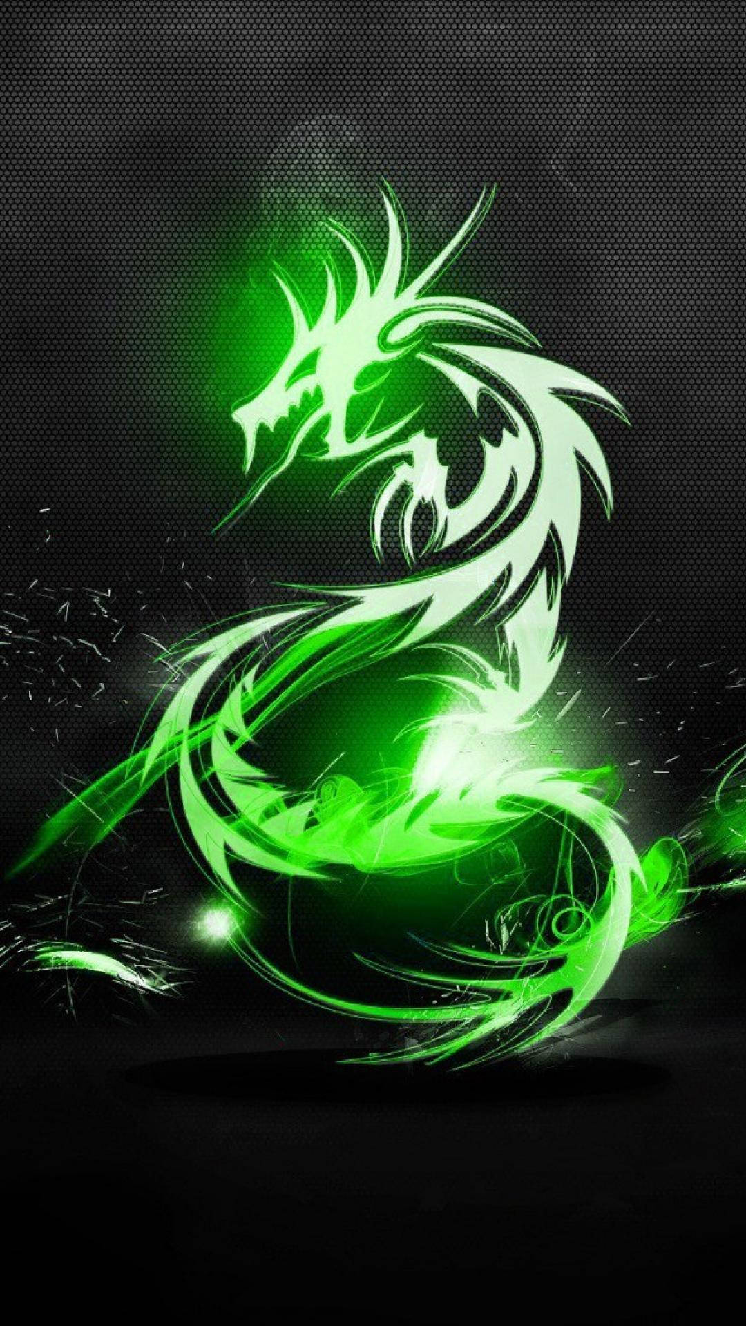 Glowing Tribal Green Dragon