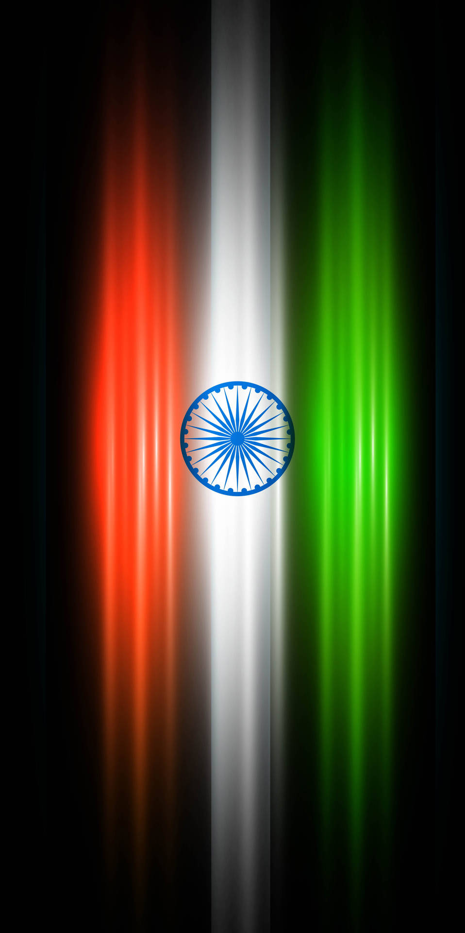 Glødende lodrette lys indiske flag 4k tapet Wallpaper